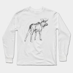 Bull Moose sketch Long Sleeve T-Shirt